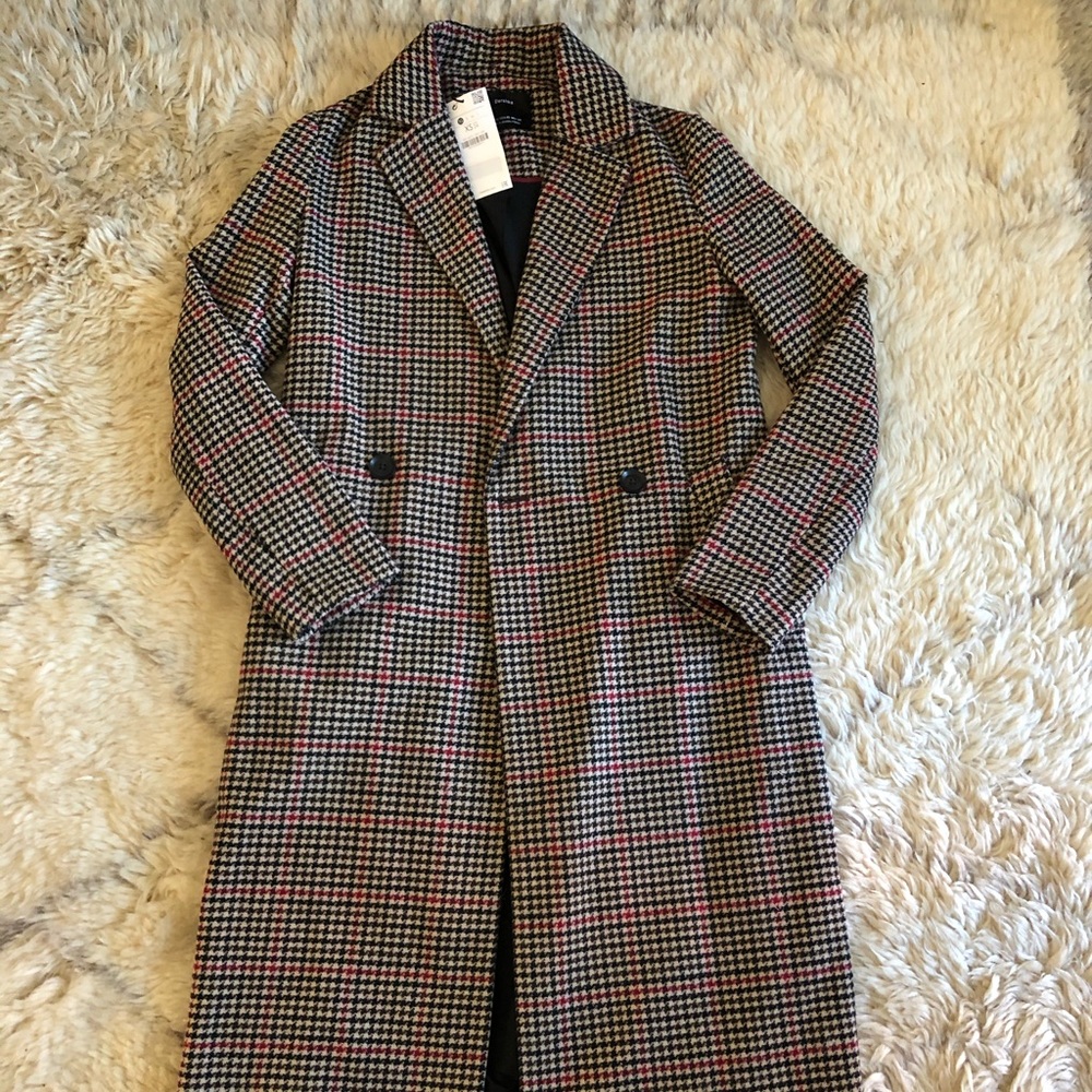 Bershka Plaid Coat